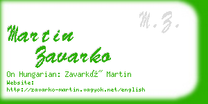 martin zavarko business card